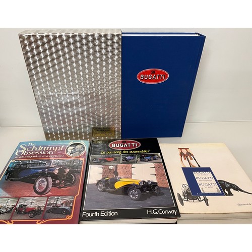 180 - Collection of motoring themed books, marque books Alfa Romeo Mercedes and Bugatti, also a book on th... 