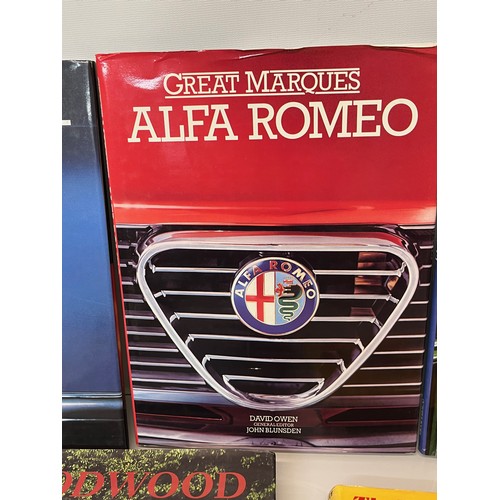 180 - Collection of motoring themed books, marque books Alfa Romeo Mercedes and Bugatti, also a book on th... 