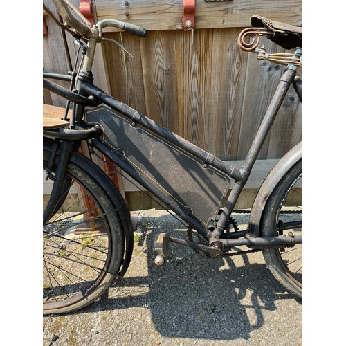 3 - Pre-war vintage trade bike, old butchers bike with an unwritten signboard.

This lot is collection o... 