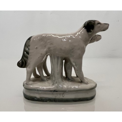 13 - Staffordshire dog figurine, nicely hand decorated and marked to the rear with 2386.

This lot is ava... 