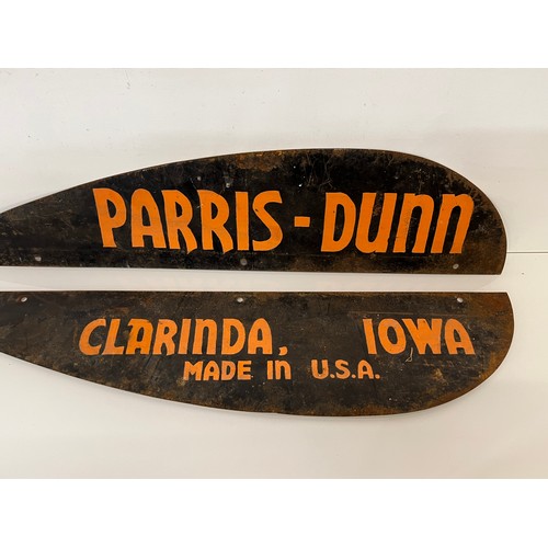 17 - Vintage sign,farming equipment, two hand painted metal sections with brand advertising. These form t... 