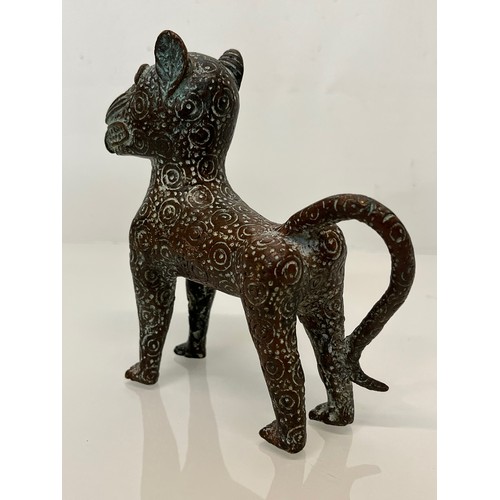 20 - Benin bronze figure of a standing Leopard.

This lot is available for in-house shipping