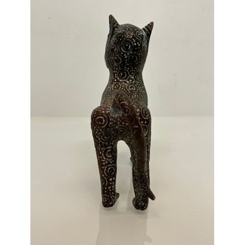 20 - Benin bronze figure of a standing Leopard.

This lot is available for in-house shipping