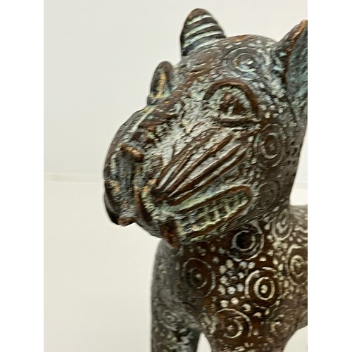 20 - Benin bronze figure of a standing Leopard.

This lot is available for in-house shipping