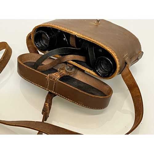 23 - Militaria, a pair of cased WWI military Carl Zeiss Jena Binoculars, pair of Sportur 6 x 24 field gla... 