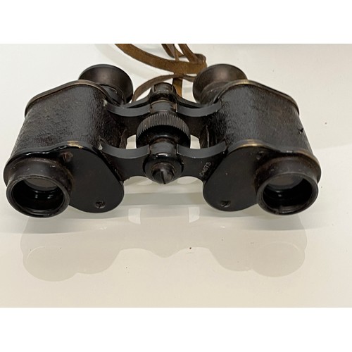 24 - Militaria, a pair of cased WWI German military binoculars, Oigee Oigtur X6 field glasses 

This lot ... 