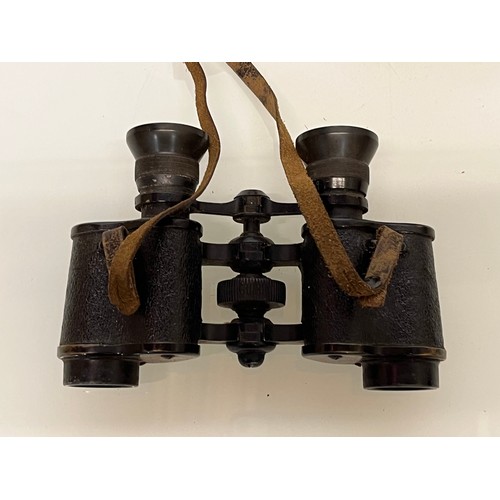 24 - Militaria, a pair of cased WWI German military binoculars, Oigee Oigtur X6 field glasses 

This lot ... 