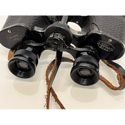 25 - Militaria, binoculars, a cased pair of Delaine Excella 8 X 26 field glasses

This lot is available f... 