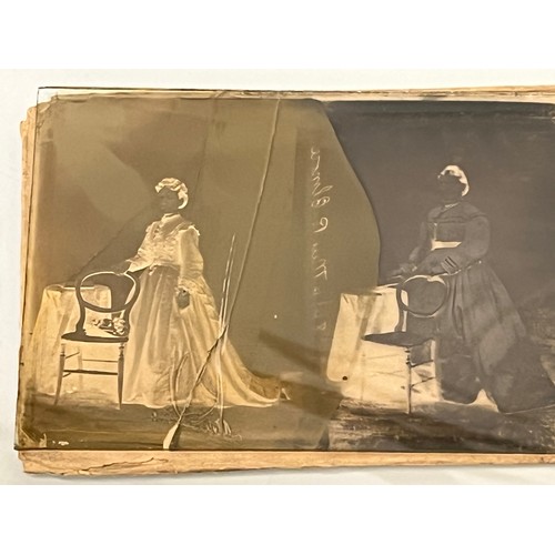 27 - C19th photography, a Collection of 16 Victorian glass plate negatives each 6 ½ inches x 4 ¼ inches, ... 