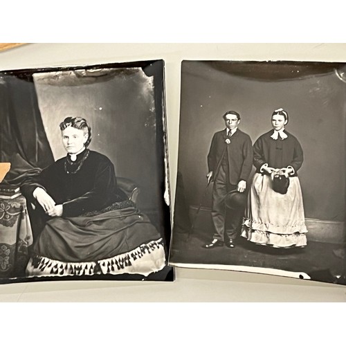 27 - C19th photography, a Collection of 16 Victorian glass plate negatives each 6 ½ inches x 4 ¼ inches, ... 