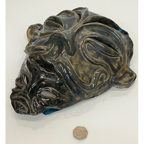 33 - Studio pottery wall mask, 30 cm tall.

This lot is available for in-house shipping