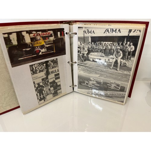 37 - Automobilia, a motor racing enthusiasts scap book of cuttings related to F1 British Grand Prix and W... 