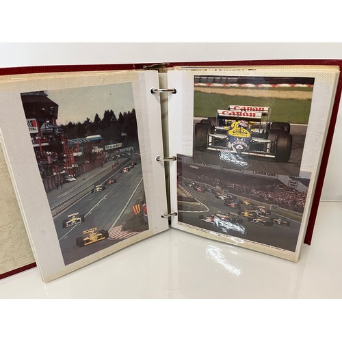 37 - Automobilia, a motor racing enthusiasts scap book of cuttings related to F1 British Grand Prix and W... 