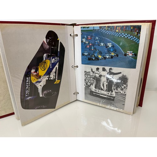 37 - Automobilia, a motor racing enthusiasts scap book of cuttings related to F1 British Grand Prix and W... 