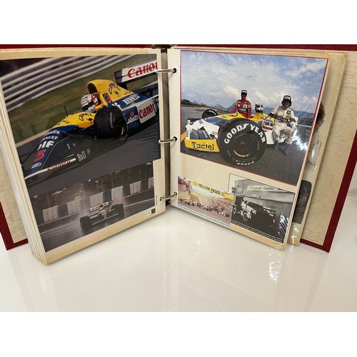 37 - Automobilia, a motor racing enthusiasts scap book of cuttings related to F1 British Grand Prix and W... 