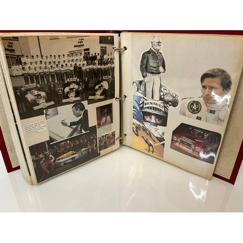 37 - Automobilia, a motor racing enthusiasts scap book of cuttings related to F1 British Grand Prix and W... 