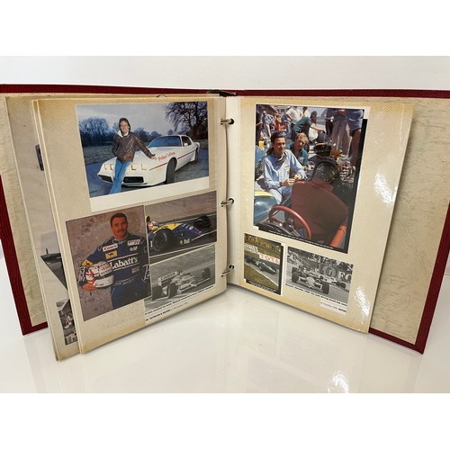 37 - Automobilia, a motor racing enthusiasts scap book of cuttings related to F1 British Grand Prix and W... 