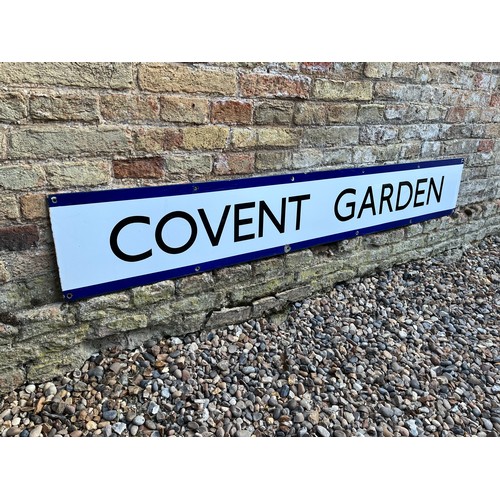 39 - Railwayania, large enamel London underground station banner sign for Covent Garden, dated for 1956. ... 