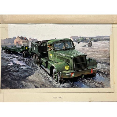 43 - Airfix and Matchbox model kit collectiors, original packaging artwork, American M19 Tank Transporter... 