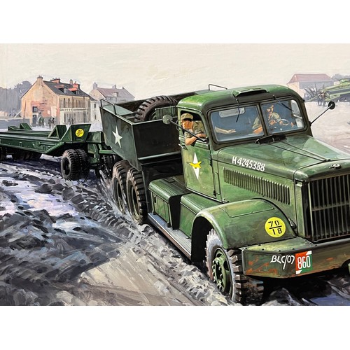 43 - Airfix and Matchbox model kit collectiors, original packaging artwork, American M19 Tank Transporter... 