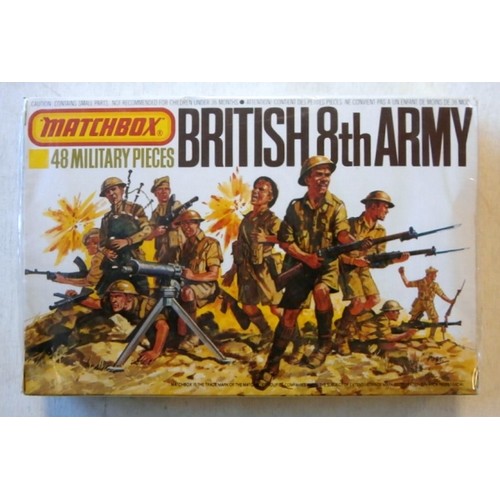 44 - Matchbox model kit original artwork, painting WWII British 8th Army soldiers box cover artwork showi... 