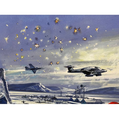 51 - Military painting, original book cover artwork Falklands War SAS Parachute Regt stories, from the Ad... 