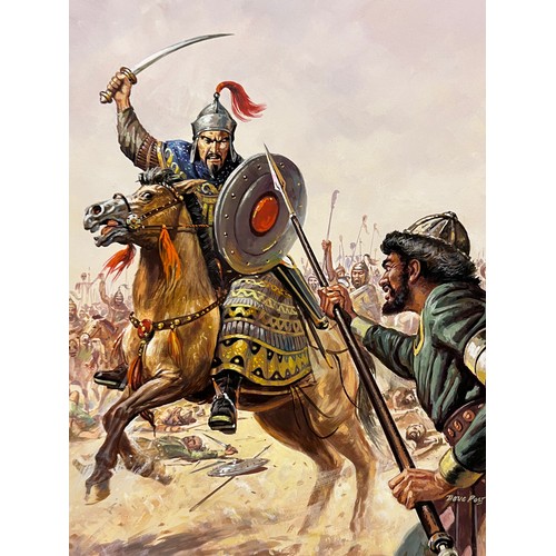 53 - Original book cover artwork Gengis Khan, from the History Maker series. Board size 54 cm x 39 cm.

T... 