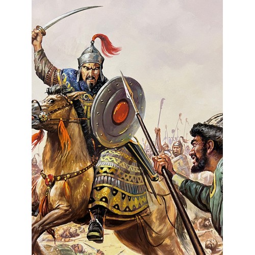 53 - Original book cover artwork Gengis Khan, from the History Maker series. Board size 54 cm x 39 cm.

T... 