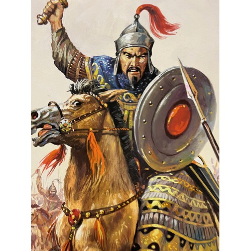 53 - Original book cover artwork Gengis Khan, from the History Maker series. Board size 54 cm x 39 cm.

T... 