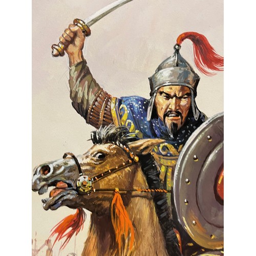 53 - Original book cover artwork Gengis Khan, from the History Maker series. Board size 54 cm x 39 cm.

T... 