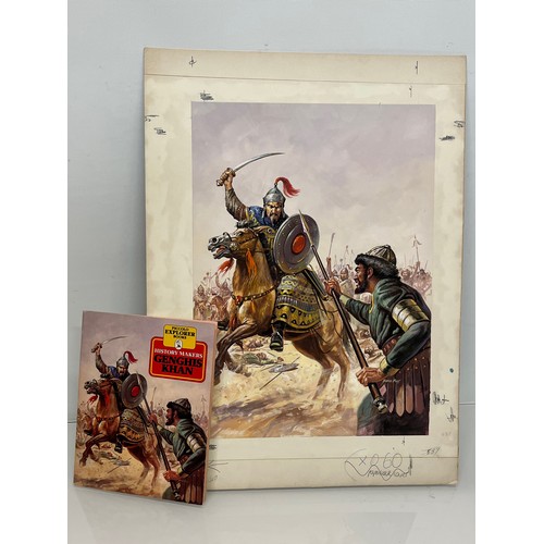 53 - Original book cover artwork Gengis Khan, from the History Maker series. Board size 54 cm x 39 cm.

T... 