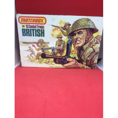 71 - Matchbox model kit original artwork, painting WWII British Infantry soldiers box cover artwork showi... 