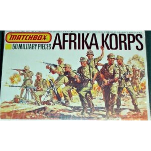 72 - Matchbox model kit original artwork, painting WWII German Afrika Korps soldiers box cover artwork sh... 