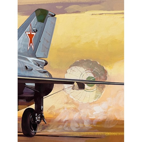 75 - Airfix model kits contemporary Matchbox Lesney. aviation model kit original artwork, Russian Jet air... 