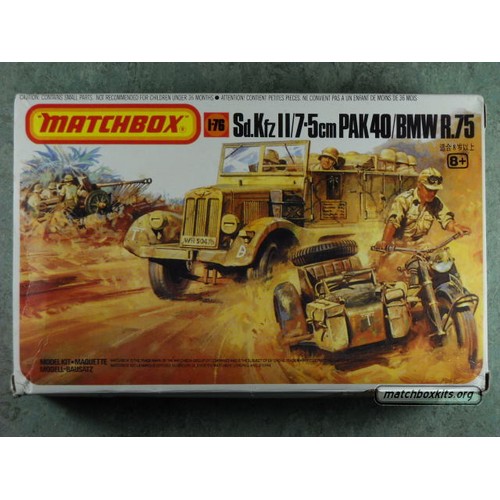 77 - Matchbox model kit original artwork, German motorcycle and Halftrack, a painting of a WWII Sd. Kfz 9... 