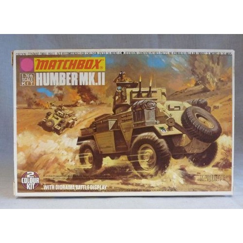 81 - Matchbox model kit original artwork, British Army Humber Armoured Car, a painting for the box cover ... 