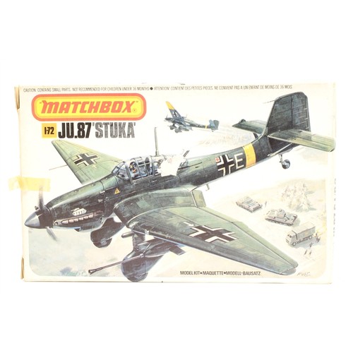 83 - Matchbox model kit original artwork, German JU 87 Stuka, a painting of a WWII German Dive Bomber in ... 