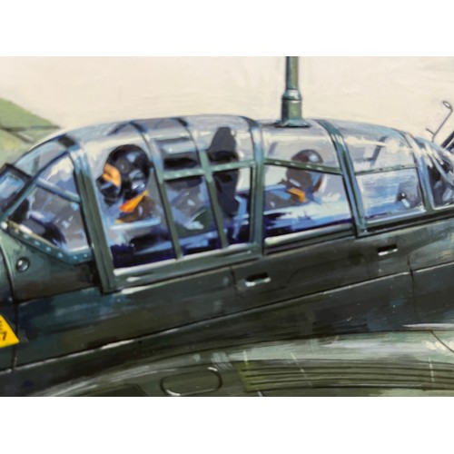 83 - Matchbox model kit original artwork, German JU 87 Stuka, a painting of a WWII German Dive Bomber in ... 