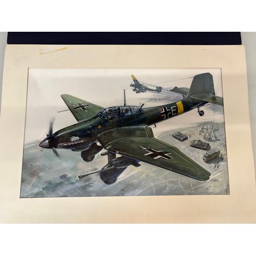 83 - Matchbox model kit original artwork, German JU 87 Stuka, a painting of a WWII German Dive Bomber in ... 