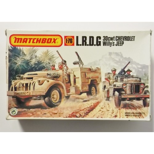 84 - Matchbox model kit original artwork, Long Range Desert Group SAS much modified 30cwt Chevrolet and W... 