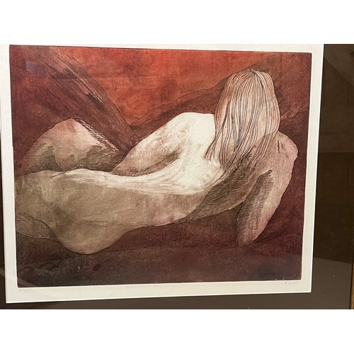 88 - Signed limited edition print, study of a naked female, 58cm x 51 cm.

This lot is collection only