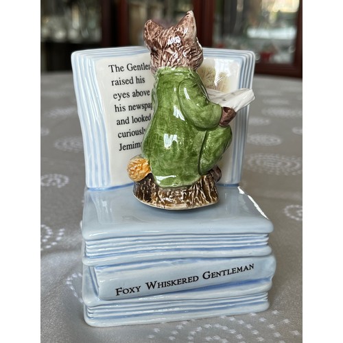 102 - Beatrix Potter collectable ceramic figurine, Foxy Whiskered Gentleman music box..

This lot is avail... 