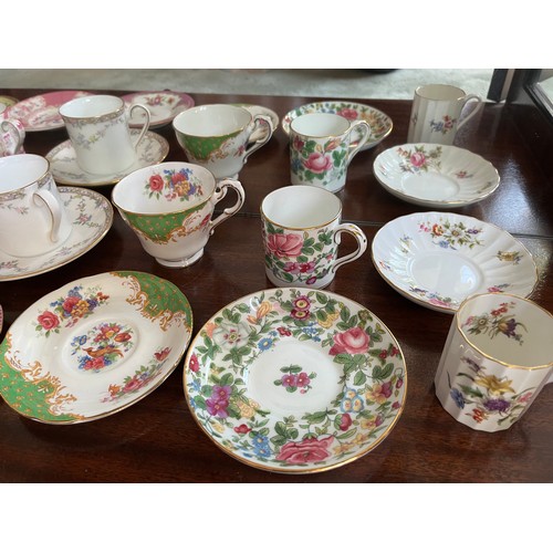 106 - Collection of decorative tea cups and saucers, Royal Worcester Minton, Royal Albert etc.

This lot i... 