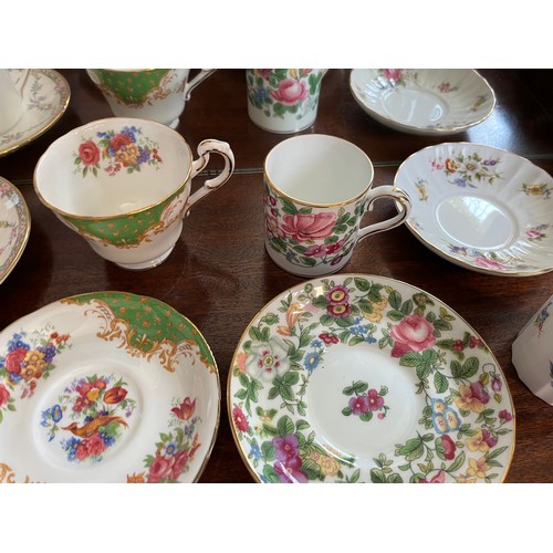 106 - Collection of decorative tea cups and saucers, Royal Worcester Minton, Royal Albert etc.

This lot i... 