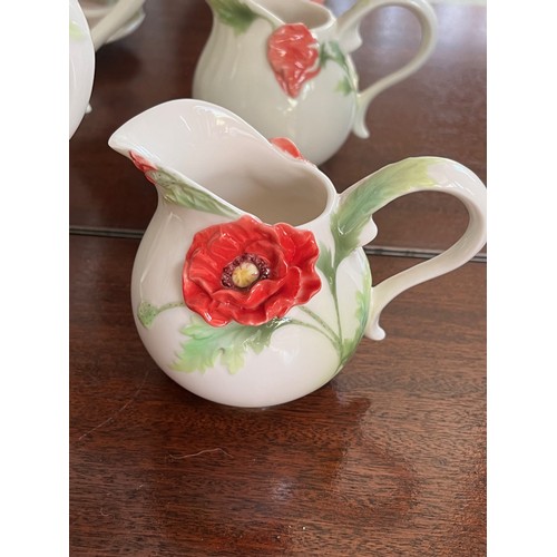 120 - Franz collectable ceramics, Poppy themed tea for one.

This lot is available for in-house shipping