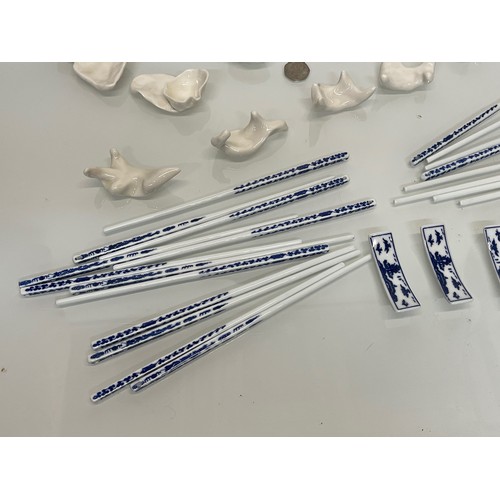 140 - Collection of ceramic chop sticks and rests.

This lot is available for in-house shipping