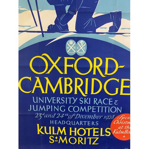 1 - Sporting Collectable, Oxbridge Varsity Matches, Ski, Alpine holiday artwork, an original Art Deco Po... 