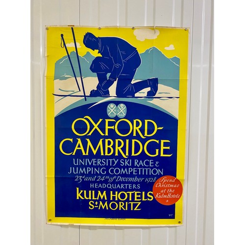 1 - Sporting Collectable, Oxbridge Varsity Matches, Ski, Alpine holiday artwork, an original Art Deco Po... 