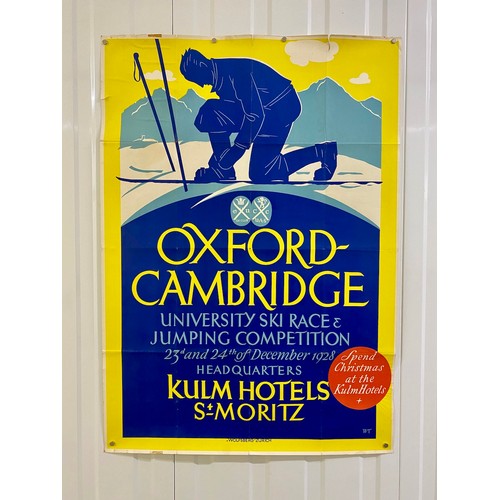 1 - Sporting Collectable, Oxbridge Varsity Matches, Ski, Alpine holiday artwork, an original Art Deco Po... 