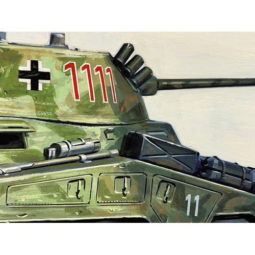 320 - Painting , german tank WWII, Airfix and Matchbox model kit collectors, packaging original artwork, G... 